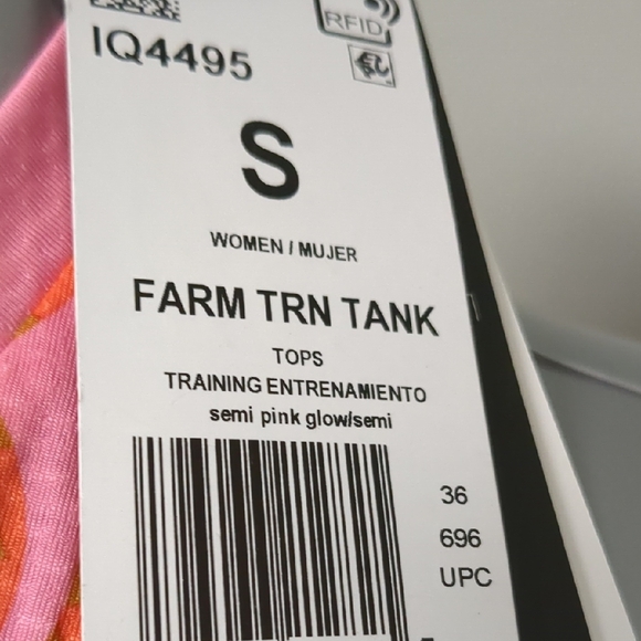 Adidas Pink and Orange Floral Tank Top Loose Fit Style. Size S Fits Size M Too. - Picture 6 of 6